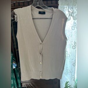 Tan button down vest